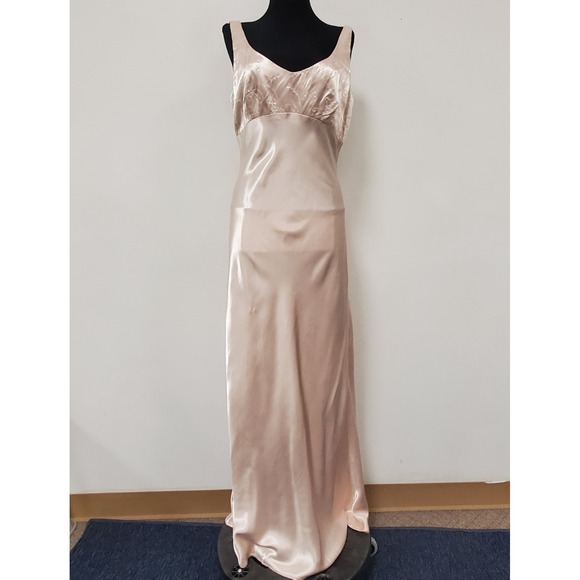 All that Jazz Dresses & Skirts - All That Jazz Vtg Empire Waist Satin Gown Size 9/10 Pink Sequin Dress Regency